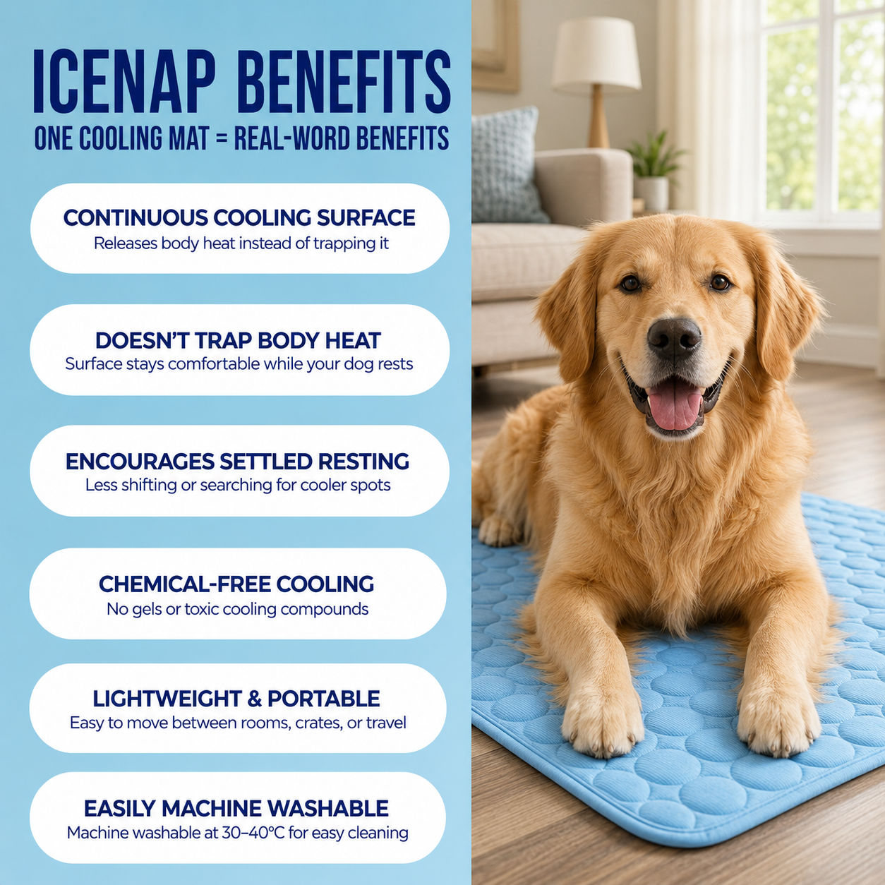Pawsco IceNap | Ice-Silk Continuous Cooling Dog Cooling Mat