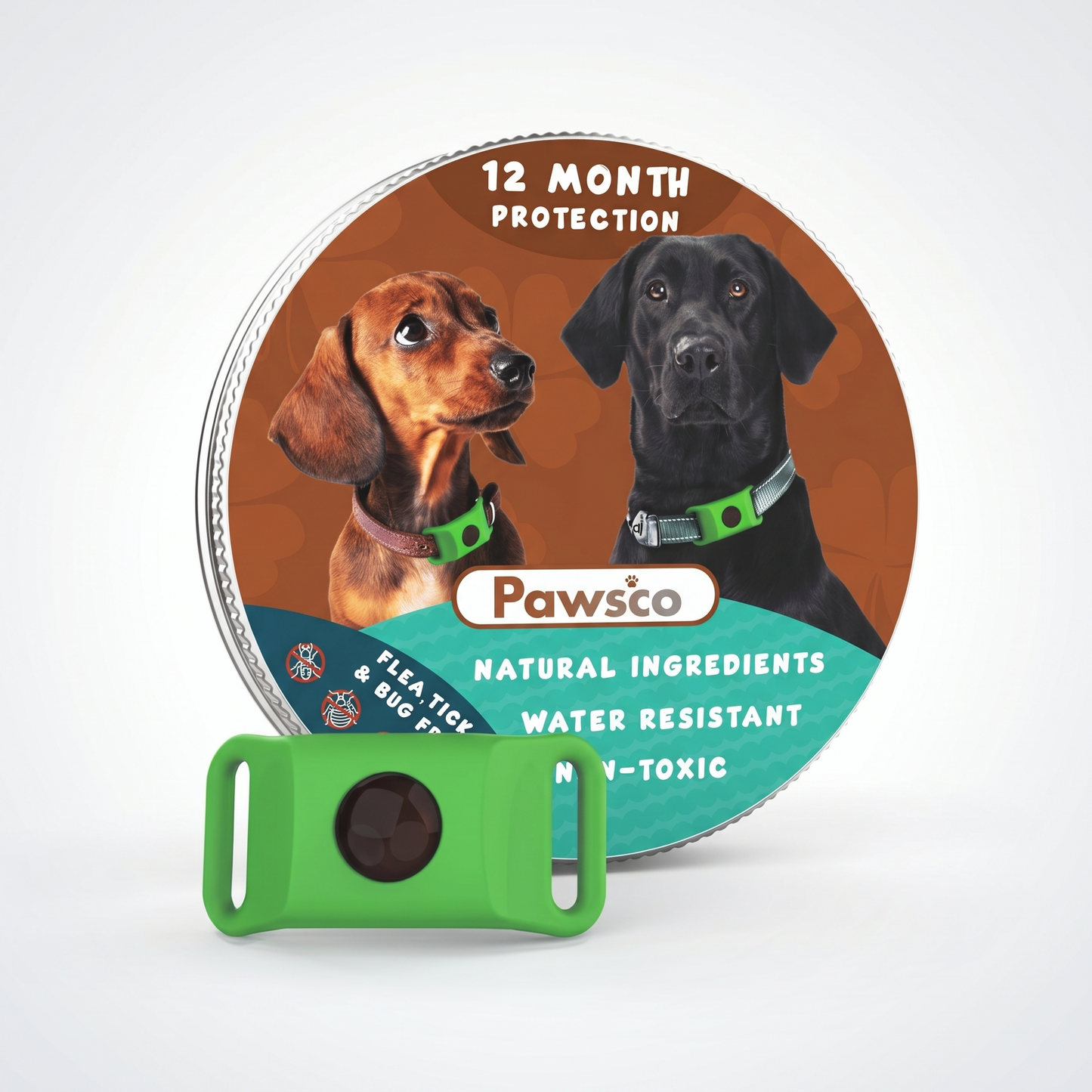 Pawsco™ - 12 Months All Natural Flea and Tick Tags for Dogs